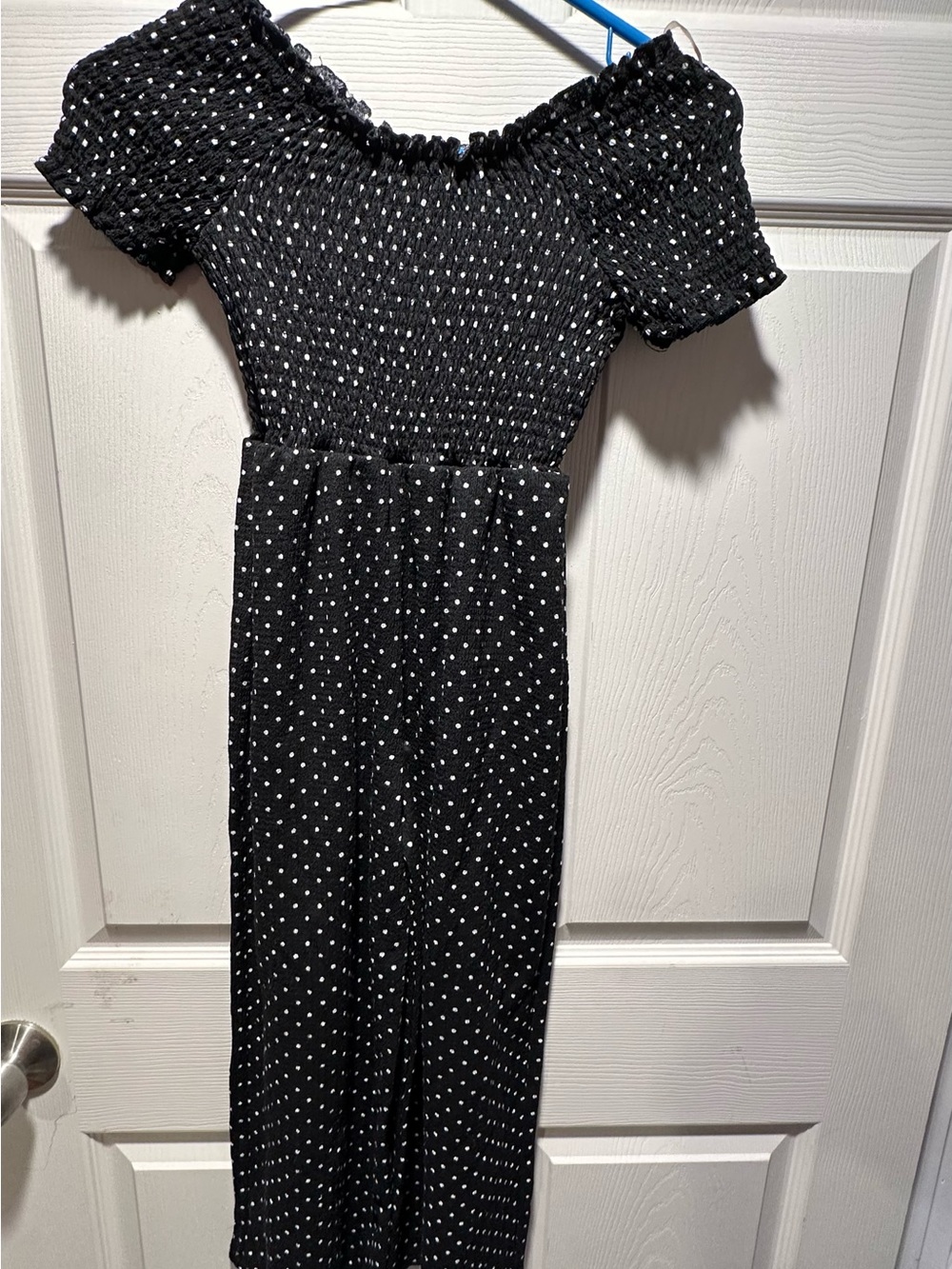 btween Black Polka Dot One-Piece Kids Jumpsuit